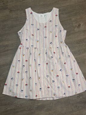 Disney • "Mickey Mouse & Friends Summer Fun" Pinstriped Button-Front Dress